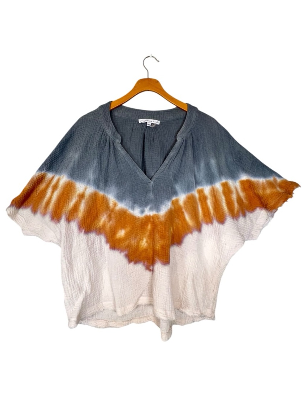 Young Fabulous & Broke YFB Auburn Honey Triangle Wash Dip Tie Dye Top Size M/L